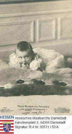 Wilhelm Kronprinz v. Preußen (1906-1940) / Porträt als Baby, liegend, Ganzfigur