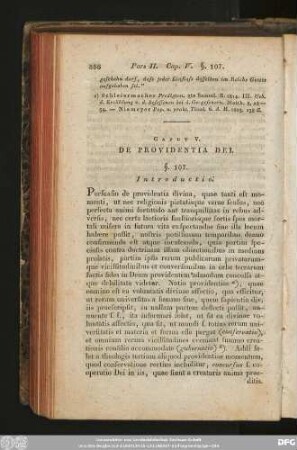Caput V. De Providentia Dei.