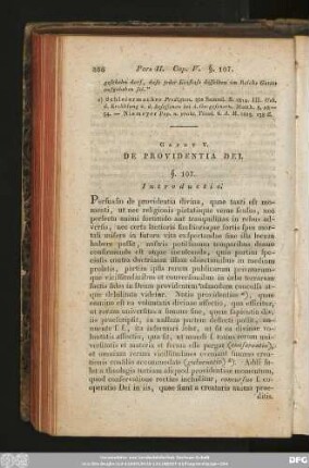 Caput V. De Providentia Dei.