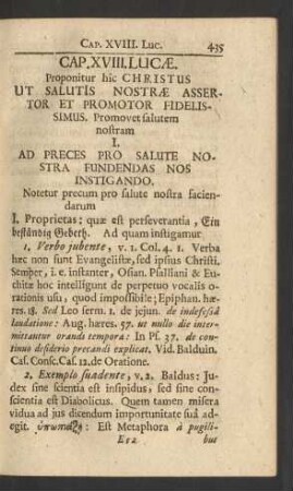Cap. XVIII. Lucae. Proponitur hic Christus Ut Salutis Nostrae Assertor ...