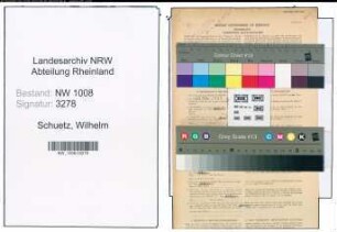 Entnazifizierung Wilhelm Schuetz , geb. 23.01.1900 (Landwirt)