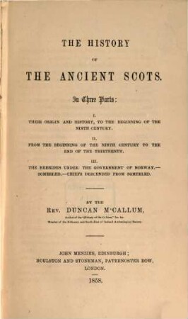 The history of the ancient Scots
