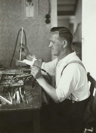 Glasbläser b. d. Arbeit, Glasbläserwerkstatt, Steinheid, 1954