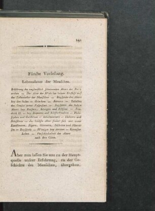 Fünfte Vorlesung: Lebensdauer der Menschen
