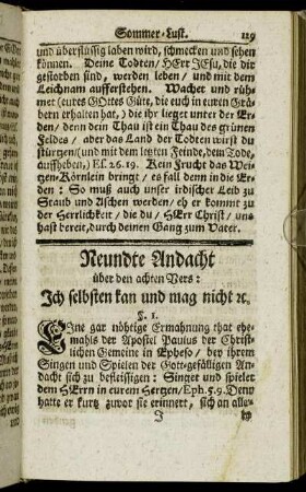 Neundte Andacht