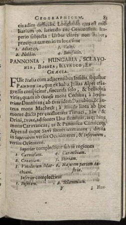 Pannonia, Hungaria, Sclavonia, bosnia, Illyrico, Et Graecia