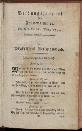 Drittes Stück, März 1788