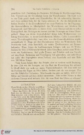 Literatur / Nekrologe / Personalien / Sammlungen / Ausstellungen / Ausgrabungen / Funde / Öffentliche Kunstpflege / Denkmalpflege / Verschiedenes