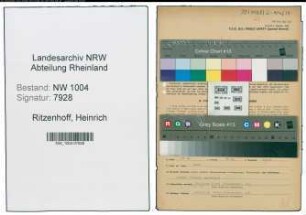 Entnazifizierung Heinrich Ritzenhoff , geb. 30.04.1915 (Bote)