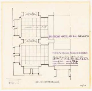 Evangelisches Diakonissenkrankenhaus Bethanien, Berlin-Kreuzberg Umbau. Zentralküche: Deckenuntersicht 1:50