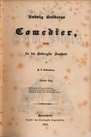 Ludvig Holbergs comedier, 7