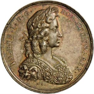 Medaille von Georg Hautsch auf die Krönung Josephs I. zum römisch-deutschen König, 1690