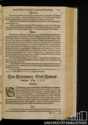 Cap. CXIII. Von Schoelwurz, Groß Schwalbenkraut.