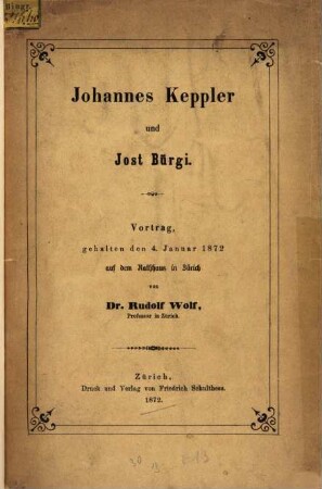 Johannes Keppler und Jost Bürgi