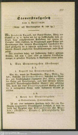 Steuerstrafgesetz vom 4. April 1838