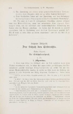 Sechster Abschnitt. Der Schutz des Erbrechts