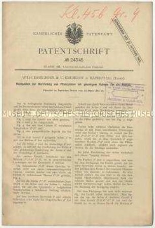 Patentschrift eines Handgerätes zur Herstellung von Pflanzgruben mit gelenkigem Rahmen für die Hacken, Patent-Nr. 24345