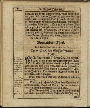 Vom andern Theil. De Resurrectionis utilitate, Vom Nutz der Aufferstehung Christi.