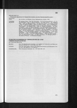 Forschungsbereich Umweltschutz und Umweltgestaltung