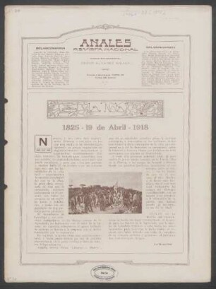 1825 - 19 de Abril - 1918 : La nota