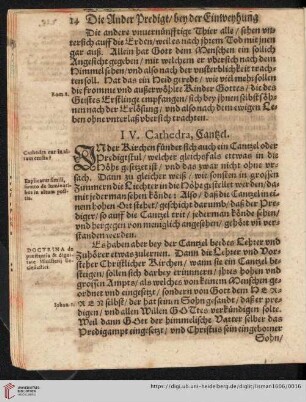 IV. Cathedra, Cantzel