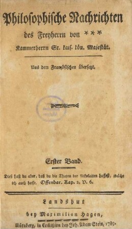 Erster Band: [...]