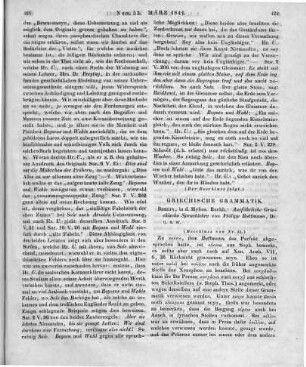 Buttmann, P. K.: Ausführliche griechische Sprachlehre. 2. Ausg. Bd. 2. Mit Zusätzen von C. A. Lobeck. Berlin: Mylius 1839 (Beschluss von Nr. 52)