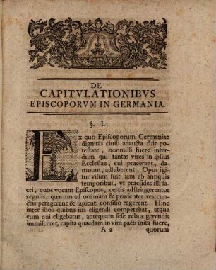 Rectore Magnificentissimo Serenissimo Principe Ac Domino Domino Gvilielmo Henrico Dvce Saconiae ... De Capitvlationibvs Episcoporvm Germaniae