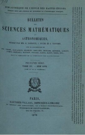 Tome III. Juin1879.