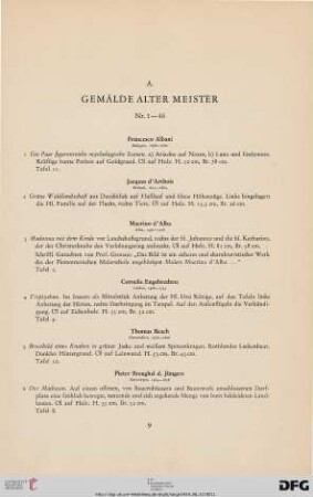 A. Gemälde (Nr. 1-46)