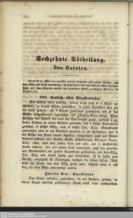 Sechszehnte Abtheilung : Von Salaten
