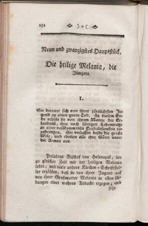 Neun und zwanzigstes Hauptstück. Die heilige Melania, die Jüngere.