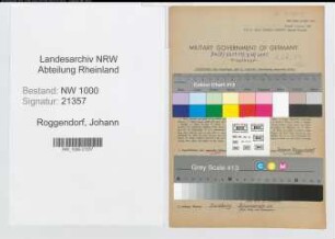Entnazifizierung Johann Roggendorf, geb. 29.01.1907 (Postassistent)