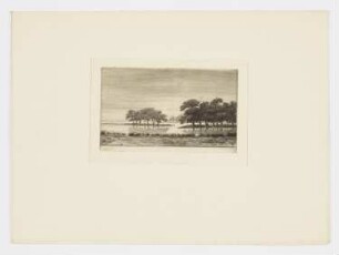 Flusslandschaft mit untergehender Sonne, Blatt 10 der Folge "Douze eaux-fortes et pointes sèches"
