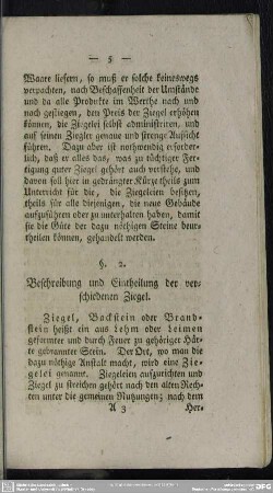 § 2. Beschreibung und Eintheilung der verschiedenen Ziegel