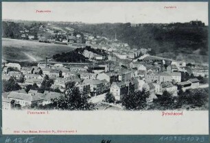 Blick über Potschappel (Freital) in Richtung Pesterwitz und Jochhöh-Schlösschen, 1. Teil eines Panoramas