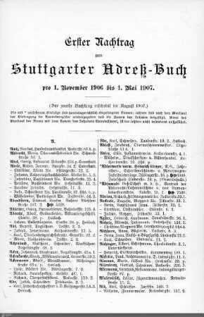 Nachtrag zum Stuttgarter Adreßbuch, 01.11.1906-01.05.1907