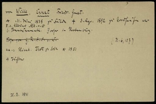 Wille, Ernst Friedr. Gust. von