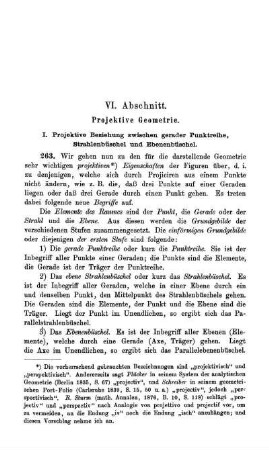 VI. Abschnitt. Projektive Geometrie.