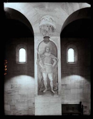 Klosterkirche; restauriertes Fresko im Schiff, Konradin