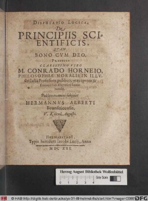 Disputatio Logica, De Principiis Scientificis