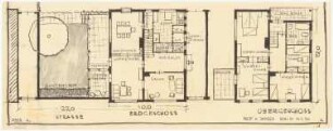 Gesamtbebauungsplan Ankara Ankara Kooperatifi. Haustypen: Variante Typ A1, AMASYA, Einzelhaus 6 Zimmer, Grundriss Erdgeschoss und Obergeschoss 1:50, Blatt geteilt in Inv.Nr. 23136 und 23137