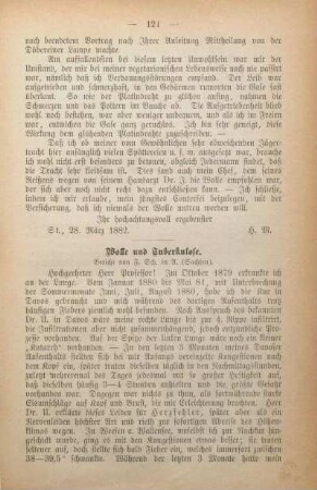 Wolle und Tuberkulose