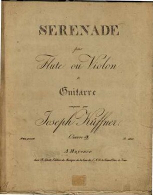 Sérénade pour flûte ou violon & guitarre : oeuvre 48