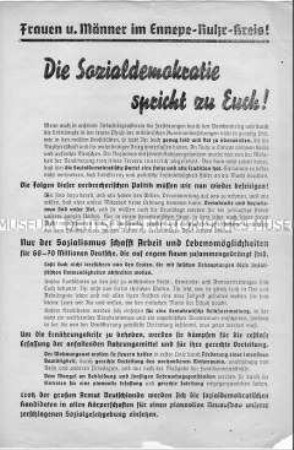Wahlflugblatt der SPD in der britischen Zone zu den Gemeindewahlen 1947