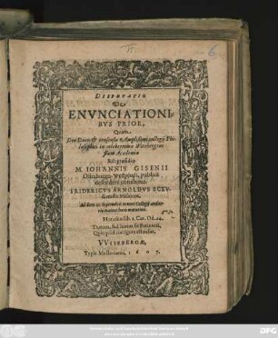 1: Disputatio De Enunciationibus ...