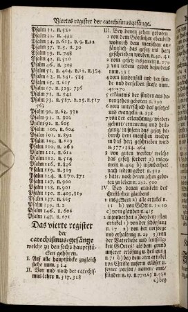 Das vierte register / der catechismus-gesänge welche zu den sechs hauptstücken gehören.