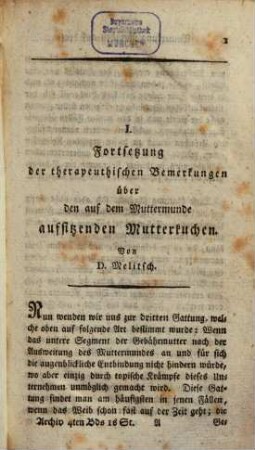 Archiv für die Geburtshülfe, Frauenzimmer- und neugebohrner Kinderkrankheiten und Pharmakologie. 4. 1792/93, St. 1 - 2