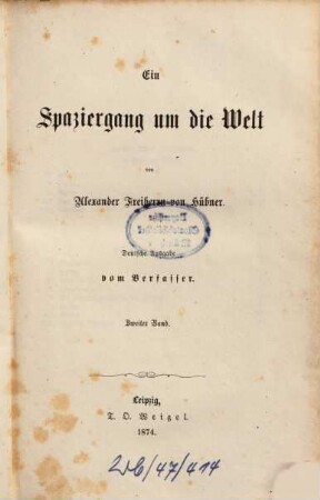 Ein Spaziergang um die Welt : [Amerika, Japan, China], 2