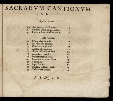Sacrarum cantionum index